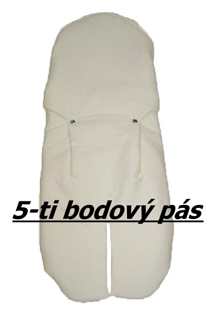 Zavinovačka do autosedačky Dětský svět  bavlněná s výšivkou krémová pro 5-ti bodové uchycení