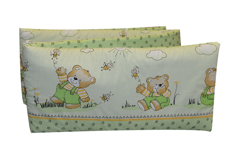 Mantinel do postýlky Dětský svět 60x120x60 potisk plátna č.354 zelený medvídek s medem