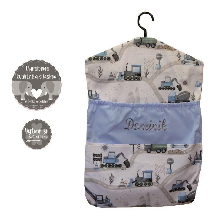 Sada kapsáře na ramínko do školky a pytlíčku na botičky Dětský svět chlapecký s výšivkou jména 