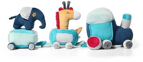 Edukační vzdělávací hračka BabyOno Safari train, modrá