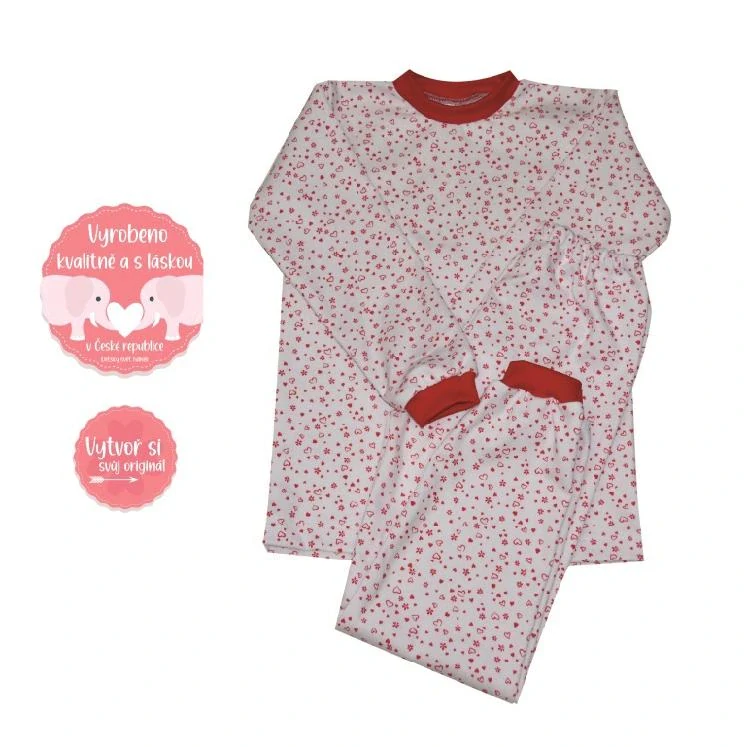 Dívčí pyžamo Dětský svět, srdíčka červené vel.134