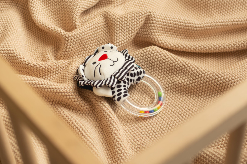 Plyšové chrastítko Sensillo lvíček s kuličkami