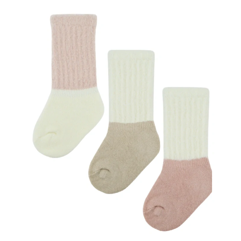 Dětské froté podkolenky s nadýchaným stahovacím lemem Noviti smetanovorůžové 0-6 měsíců