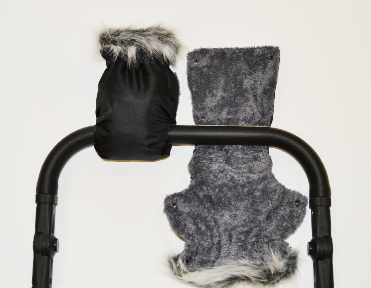 Zimní rukávník na kočárek s kožešinou, Dětský svět, boxerky lama + kožešina