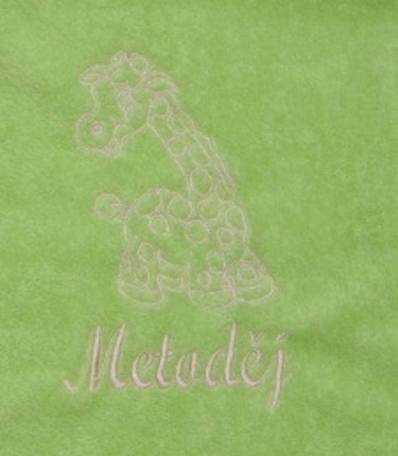 Dětská deka se jménem Dětský svět Lamová kombinovaná zelená/krémová