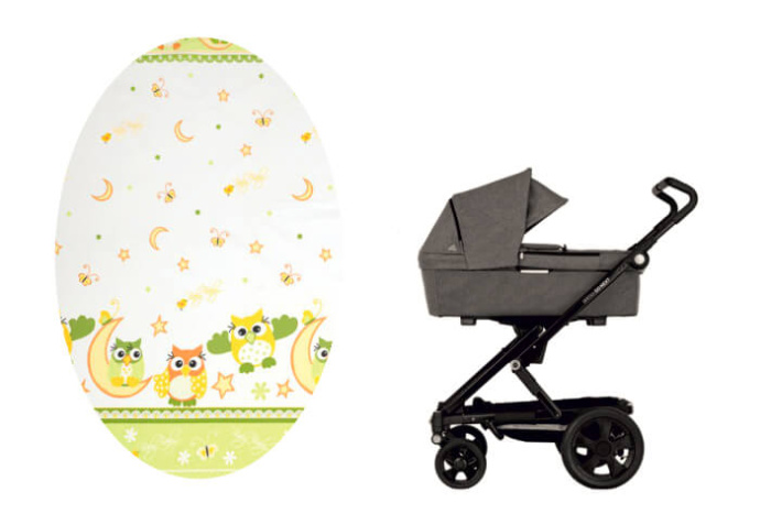 Bavlněná dětská látka noční sova zelená