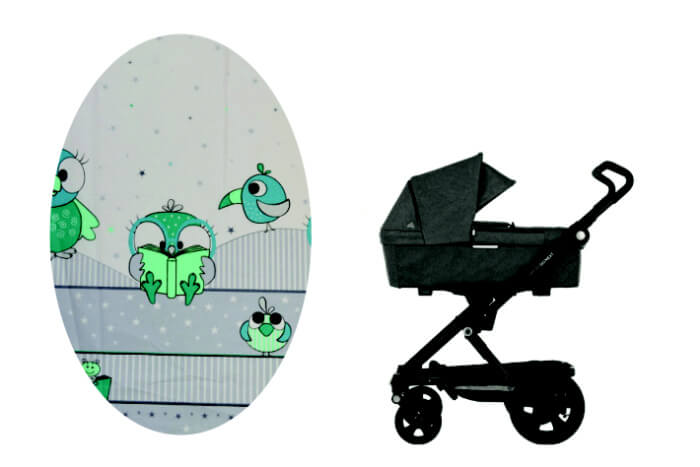 Bavlněná dětská látka zelená Sova