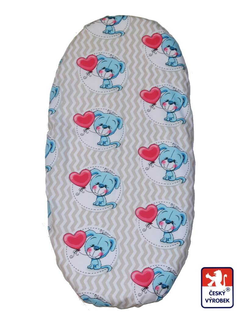 Bavlněná dětská látka pejsci s balónky