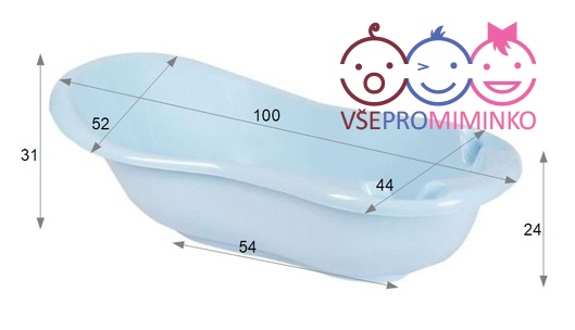 Dětská vanička Maltex Baby zebra béžová 100cm s výpustí