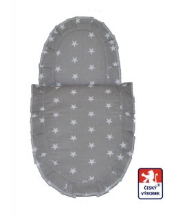 Dětská látka šedá s hvězdičkou
