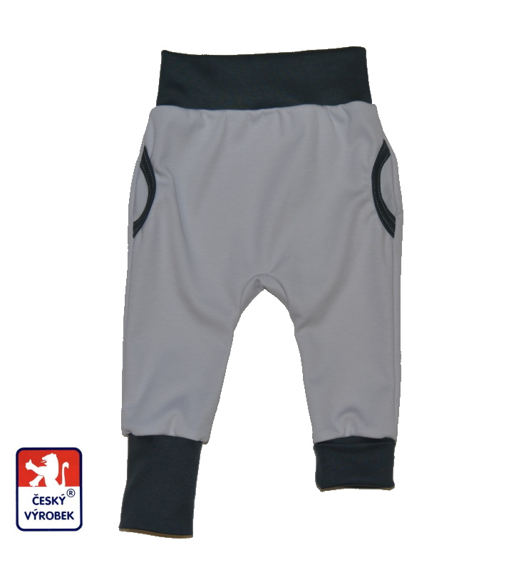 Kojenecké rostoucí tepláčky Dětský svět šedé s kapsami