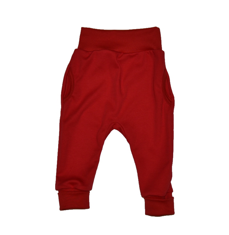 Dětské rostoucí kalhotky Dětský svět červené s kapsami