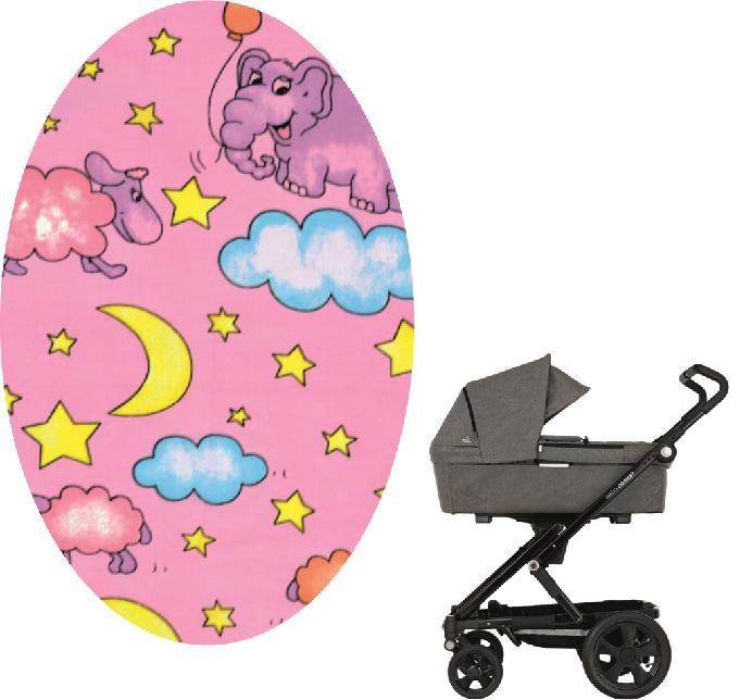 Bavlněná dětská látka růžová s ovečkami