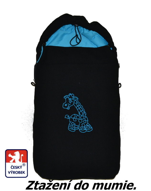 Jarní fusak do kočárku Dětský svět černý/tyrkys