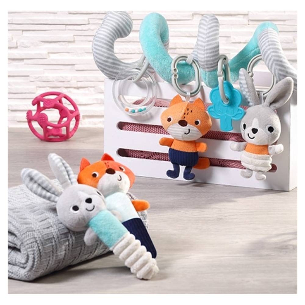 Plyšová hračka s pískátkem Babyono HEY! BUNNY tyrkysová