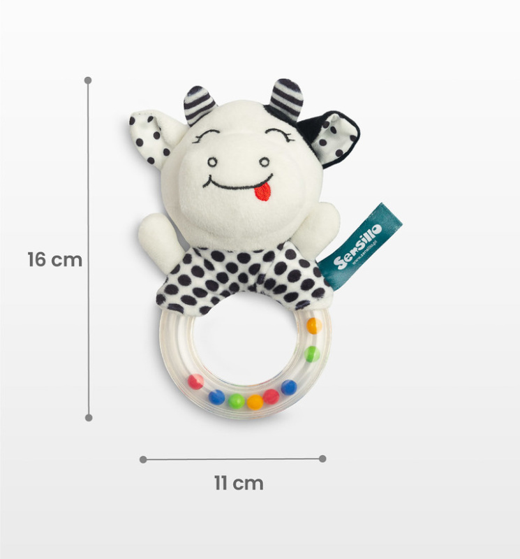 Plyšové chrastítko Sensillo – medvídek s kuličkami