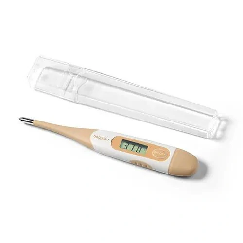 Dětský digitální teploměr BabyOno DMT-4336 | Ohebná špička, béžový