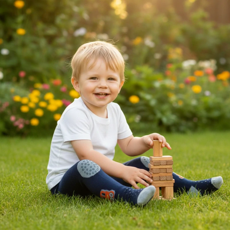 Chlapecké punčocháče YO Baby ABS tmavě modré s autíčkem vel. 80/86