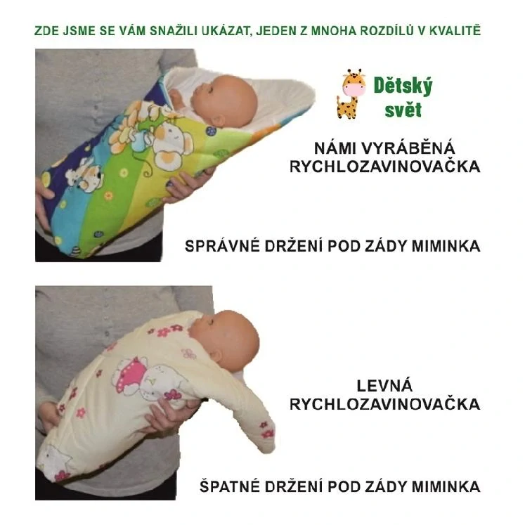 Kojenecká zavinovačka s mašlí Dětský svět – červená Minky / Mouse