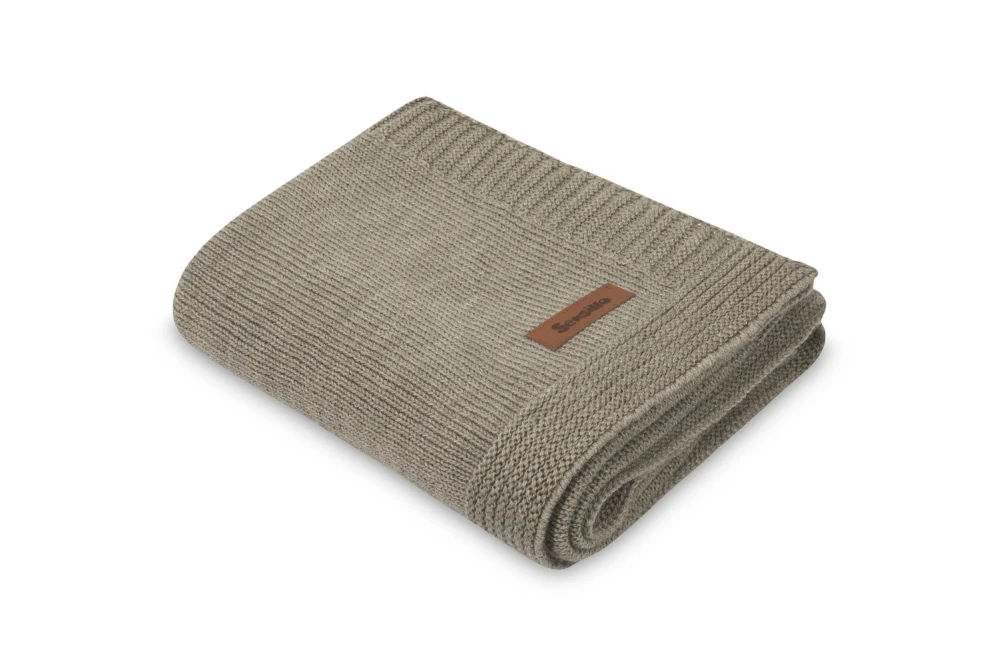 Dětská deka z merino vlny Melange Sensillo 90×75 cm – Dark Beige