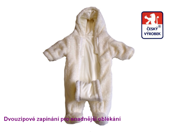 Zimní kojenecká kombinéza Dětský svět Lamová bílá