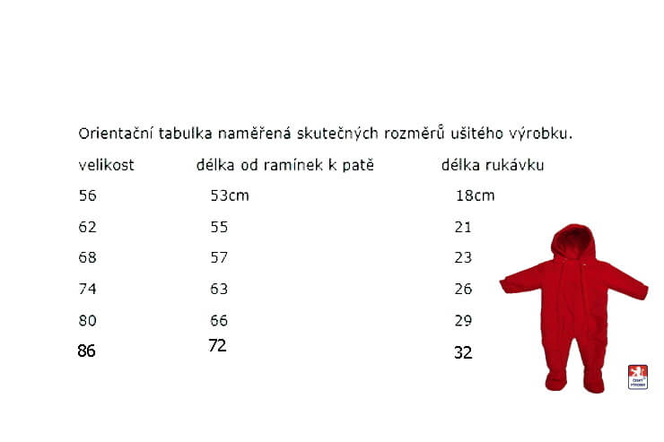Zimní dětská kombinéza Dětský svět červená s výšivkou berušky velikost 86