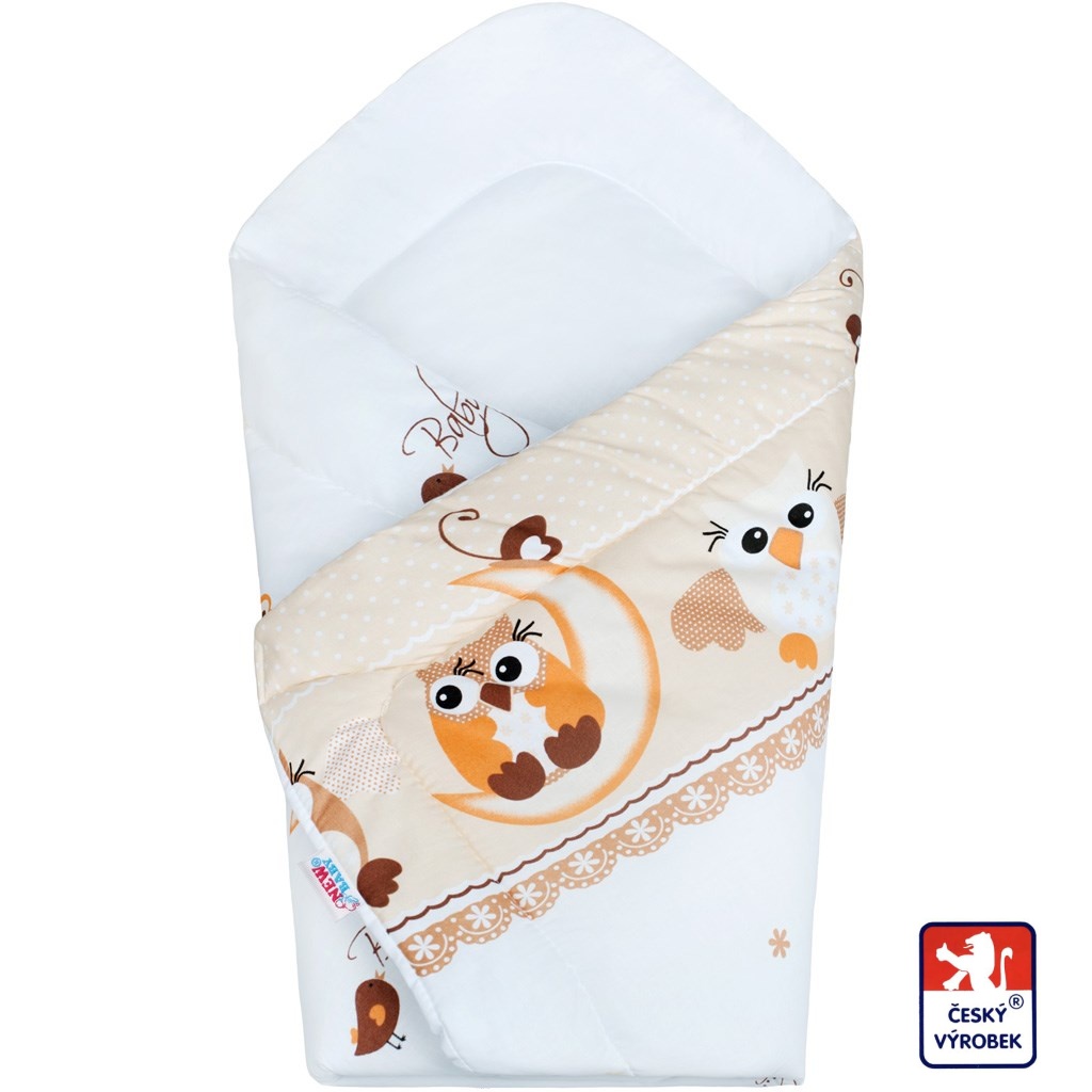 Kojenecká rychlozavinovačka Dětský svět noční Sova béžová 90x90