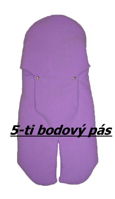 Zimní zavinovačka do autosedačky Dětský svět fleece fialová se sluníčkem pro 5-ti bodový pás