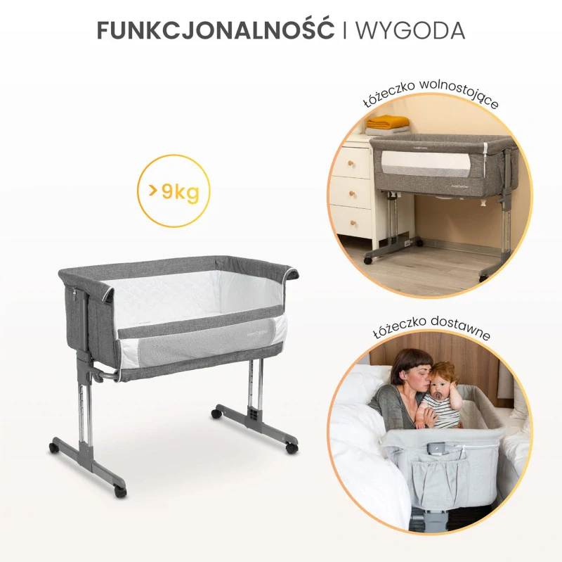 Dětská přístavná postýlka Caretero Sleep2gether 2v1 Grey