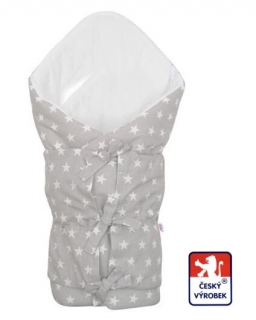 Dětská látka šedá s hvězdičkou