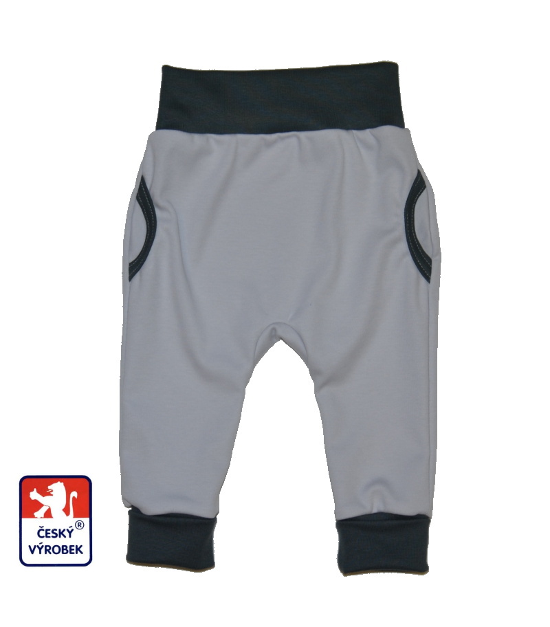 Kojenecké rostoucí tepláčky Dětský svět šedé s kapsami