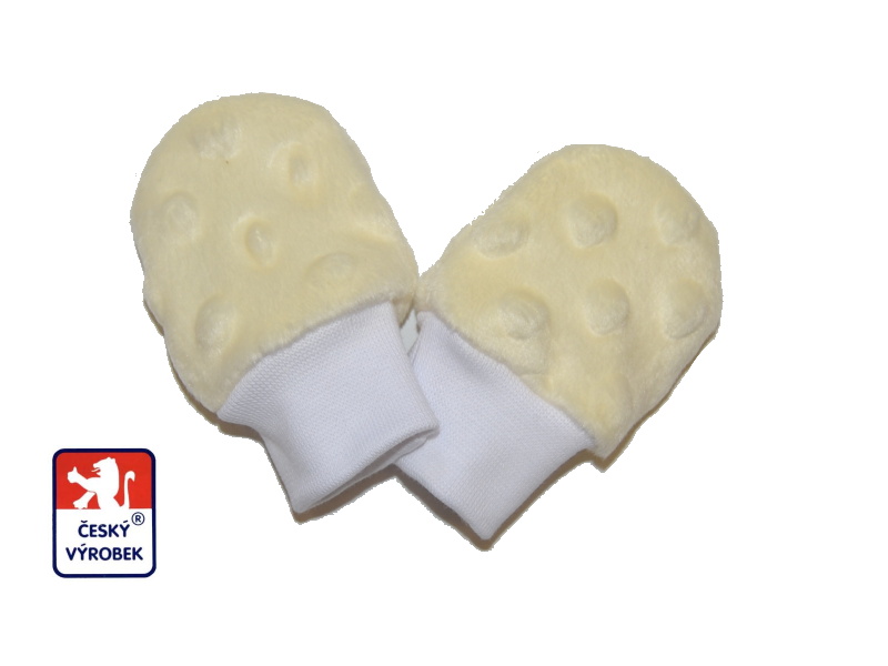 Jarní/podzimní kojenecká kombinéza Dětský svět Minky LUX, smetanová s ouškama