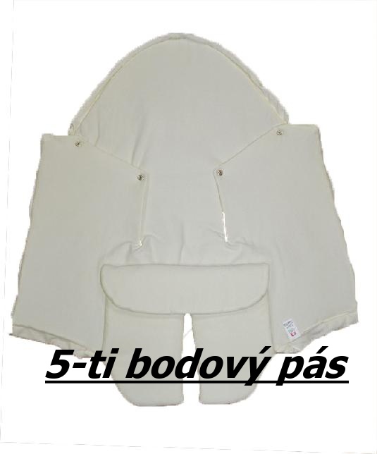 Zavinovačka do autosedačky Dětský svět  bavlněná s výšivkou krémová pro 5-ti bodové uchycení