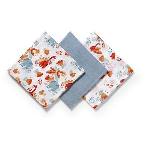 Pleny mušelínové Baby Ono Super soft šedomodré 3ks v dárkovém balení