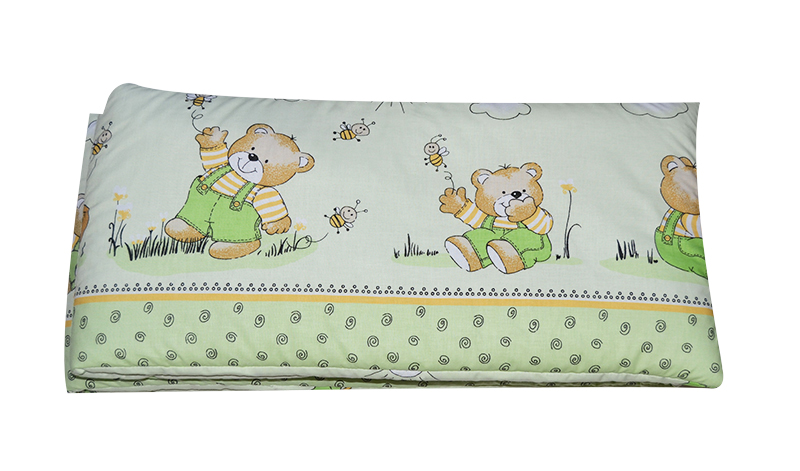 Mantinel do postýlky Dětský svět 60x120x60 potisk plátna č.354 zelený medvídek s medem