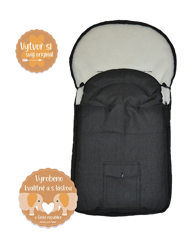 Zimní fusak do kočárku Dětský svět Classic II BERÁNEK černý