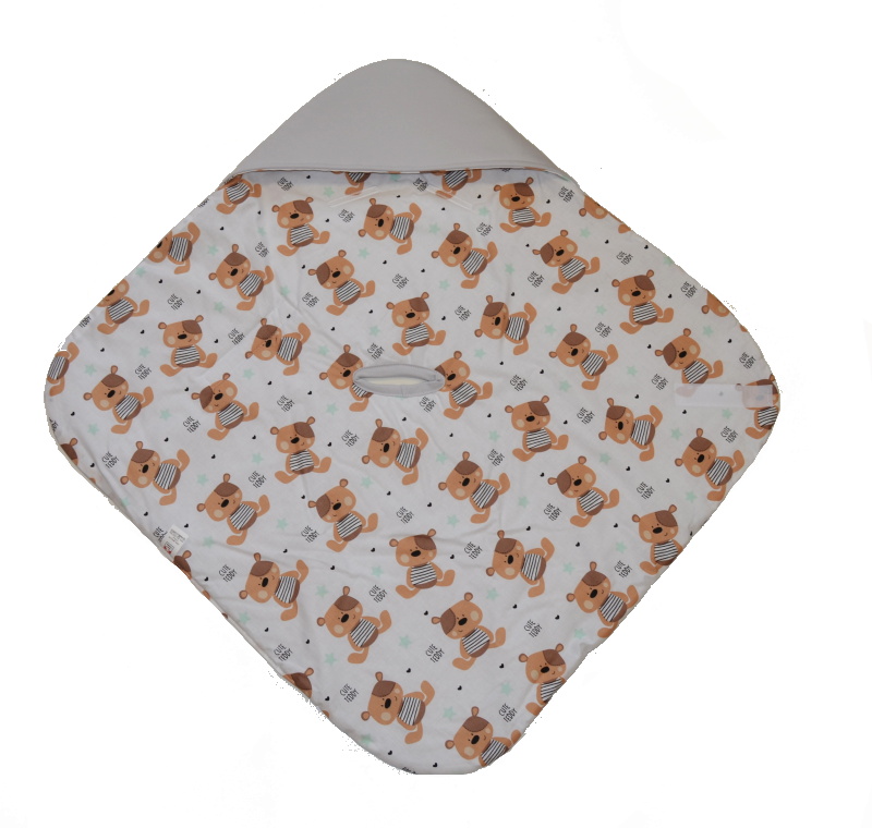 Kojenecká rychlozavinovačka do autosedačky, Dětský svět, šedá s Medvídkem cute teddy