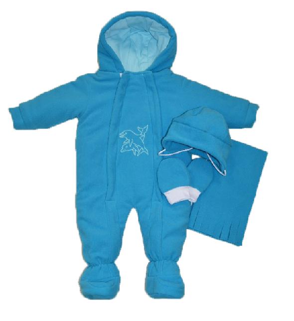 Zimní kombinéza pro miminko Dětský svět tyrkysová s delfíny vel.62