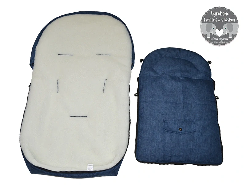 Zimní fusak do kočárku Dětský svět Classic II BERÁNEK melírovaný Navy