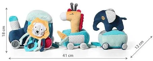 Edukační vzdělávací hračka BabyOno Safari train, modrá