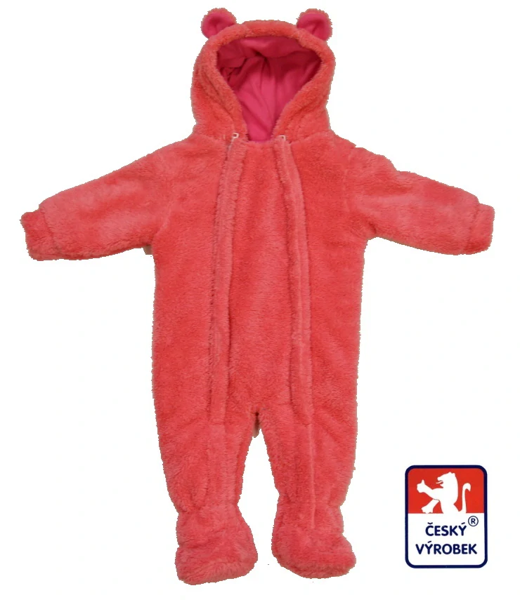 Zimní dětská kombinéza Dětský svět Lama jahodová s ouškama vel.86