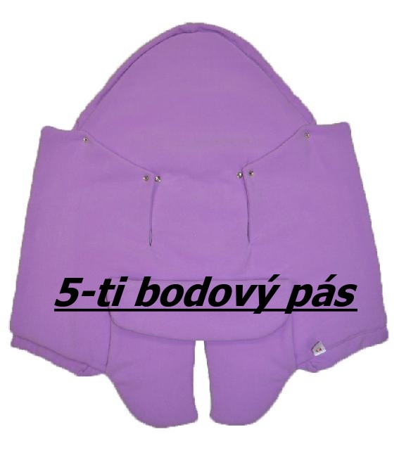 Zimní zavinovačka do autosedačky Dětský svět fleece fialová se sluníčkem pro 5-ti bodový pás