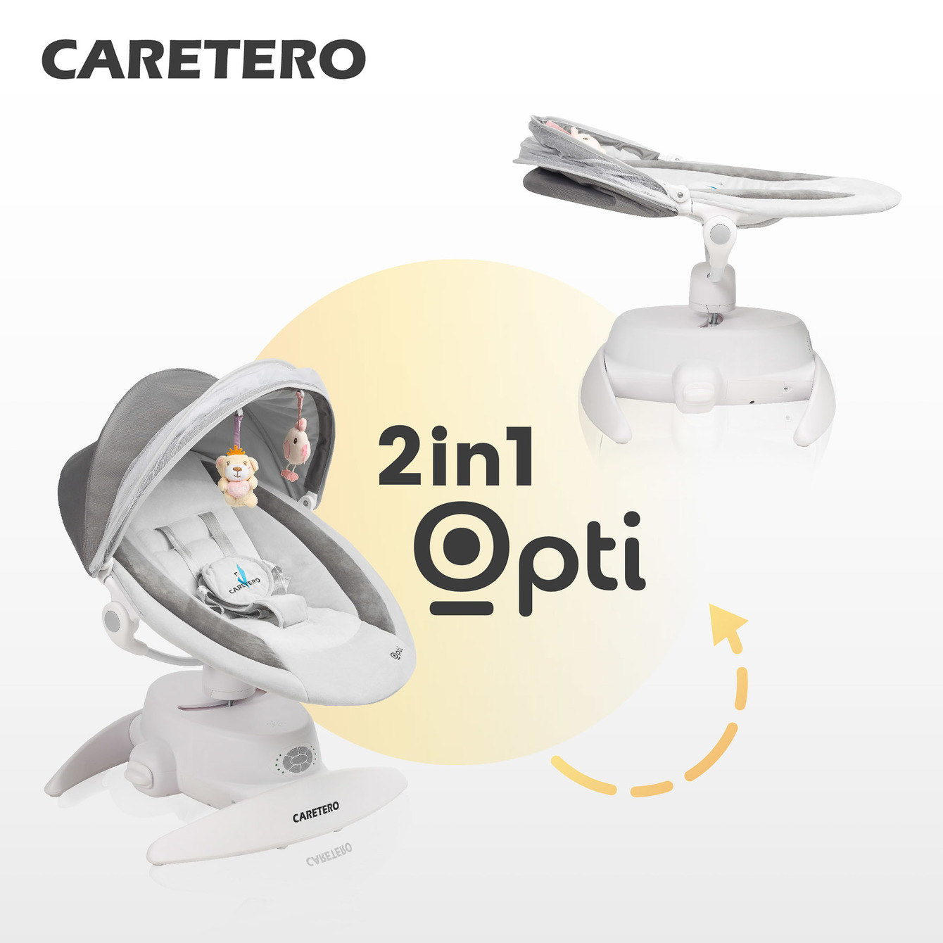 Kojenecké houpací lehátko CARETERO Opti pink