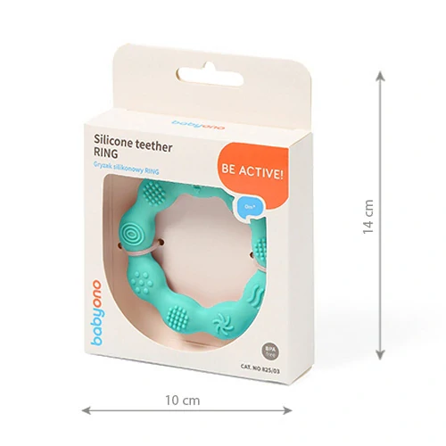 Kojenecké silikonové kousátko BabyOno RING mátové