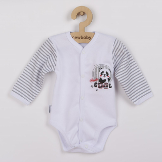 Kojenecké celorozepínací body s dlouhým rukávem New Baby Panda vel.56