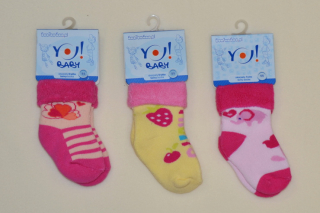 Dětské froté ponožky YO BABY holčičí  velikost 6-9 měsíců M