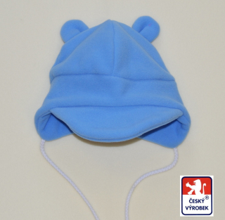 Dětská zimní čepička Dětský svět Baby Fleece s ouškama sv.modrá