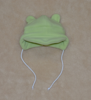 Dětská zimní čepička Dětský svět Baby Fleece s ouškama zelená
