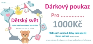 Dárkový poukaz pro miminko a nastávající rodiče 1000 Kč – ideální dárek