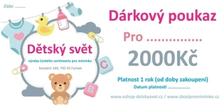 Dárkový poukaz pro miminko a nastávající rodiče 2000 Kč – ideální dárek
